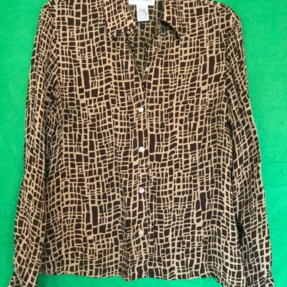 Rena Rowan Silk Giraffe Print Blouse